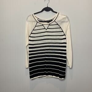 Cynthia Rowley Striped Linen Blend Sweater Size L‎